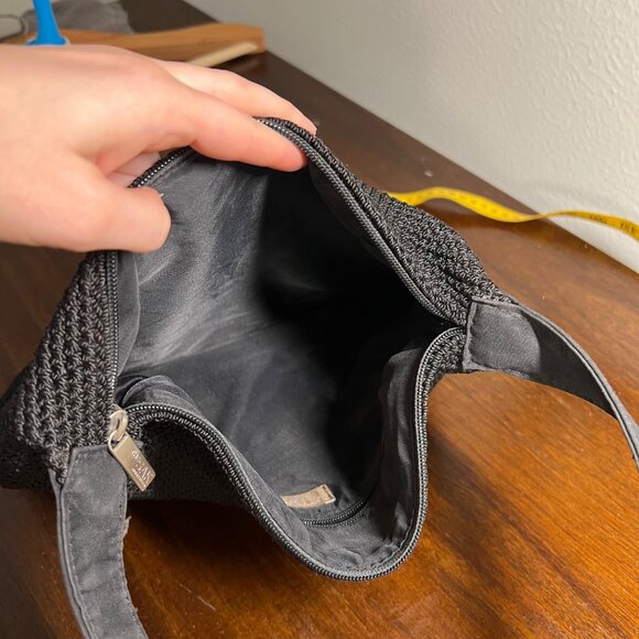 The Sak Elliot Luca Black Crochet Purse Y2K Minimalist Classic Basic - Picture 7 of 13